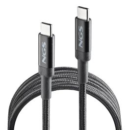 NGS KNOT65W-3 Cable USB 2.0 Tipo-C Macho a USB Tipo-C Macho, Carga Rápida Hasta 65W, 480Mbps, 3m, Negro