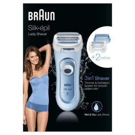 Braun Lady 5-160 Afeitadora Eléctrica Mujer 3 en 1 Wet & Dry Sin Cable Azul