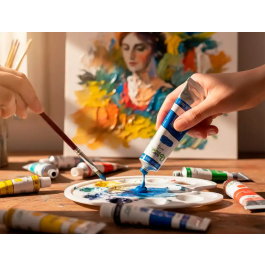 Liderpapel Pintura acrilica caja de 24 tubos de aluminio de 12 ml colores surtidos