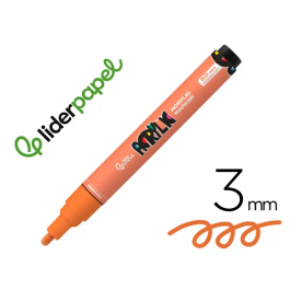 Liderpapel Rotulador Acrilico Base Agua Todo Tipo de Superficie Punta Redonda 3 mm Naranja Precio: 9.5000004. SKU: B1BF4C4PBR