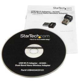 StarTech.com Adaptador WiFi USB 2.0 AC600 Doble Banda 2.4/5 GHz, IEEE 802.11a/b/g/n/ac, 600 Mbps, WPA2-Enterprise, Compatible con Windows y macOS (1T1R MIMO)