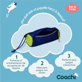 Coachi Fetch & Reward Juguete Interactivo de Adiestramiento para Perros y Cachorros. Ideal para Recuperación, Lanzamiento a Distancia y Motivación, Azul-Lima