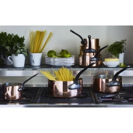 Baumalu Cacerola de Cobre Sólido Estañado con Mango de Hierro Fundido 12 cm - Compatible con todas las cocinas excepto inducción