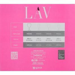 Lav Set 6 Copas de Combinados Misket, 645 cc, Ø9.5 x 20 cm - Vaso de Cóctel Elegante y Resistente para Hostelería y Hogar (4 Cajas)