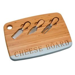 DKD Home Decor Tabla Cortar Bambu Inox Azul Verde 2 x 33.5 x 24 cm Set de 4 Precio: 31.58999998. SKU: S3041359