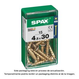 Spax 4081020450301 Tornillo madera cabeza plana Yellox 4,5x30mm 15 unidades rosca completa ranura en cruz Z2 4CUT universal Precio: 2.78999985. SKU: S7913907
