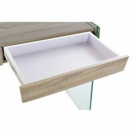 Mesa auxiliar DKD Home Decor Transparente Natural Madera Cristal Madera MDF 120 x 40 x 76 cm Mesa auxiliar DKD Home Decor Transparente Natural Madera Cristal Madera MDF 120 x 40 x 76 cm