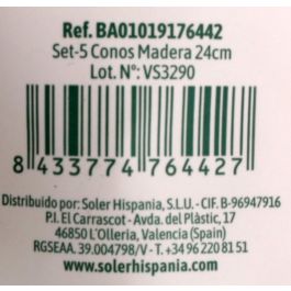Set de 5 conos de madera Algon 24 cm (24 Unidades) Set de 5 conos de madera Algon 24 cm (24 Unidades)