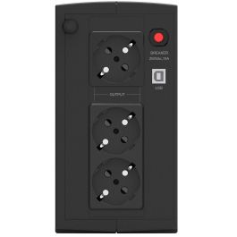 PowerWalker UPS Line-Interactive VI 1000 SB 1000VA/600W con Puerto USB HID para Protección de Fallos Eléctricos y Voltaje