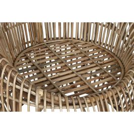 DKD Home Decor Silla Tropical Balinesa de Ratán y Bambú, Colección Bali2, Colores Natural y Beige, 70x74x70 cm, Altura asiento 43 cm