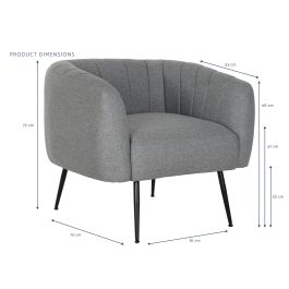 DKD Home Decor Sillón Scandi Gris Negro 81x75x73 cm