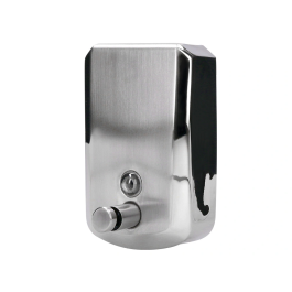 Q-connect Dispensador de Jabón Manual 800 ml Acero Inoxidable 115x56x179mm