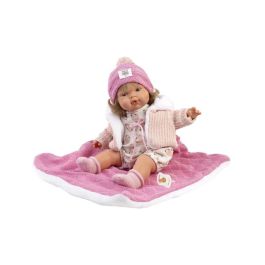 Llorens Muñeca Lola Llorona con Mantita 38cm Cuerpo de Tela Mecanismo de Sonido