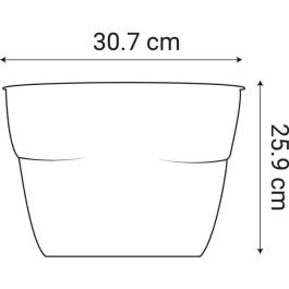 EDA Jardinera Baja Osaka 38 L - con Barra de Refuerzo de Metal - 77,3 x 30,7 x A.25,9 cm - Gris Antracita