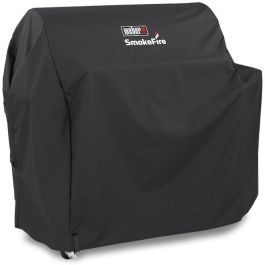 Weber 7193 Premium-Abdeckhaube - Funda Protectora Negra para Barbacoas SmokeFire EX6/EPX6 de Poliéster