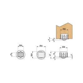 Base Fija Embutir Cassone A-6 A/Poliam. Ø20 Q&Q