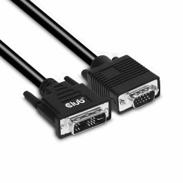 Club3D Cable DVI a VGA 3m Macho/Macho, DVI-D, Negro. Resolución máxima 1600x1200. Plug and Play. Para todos los sistemas.