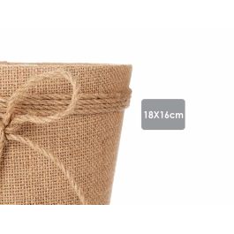 Ibergarden Macetero de Tela con Lazo Marrón 18x16 cm (24 Unidades)