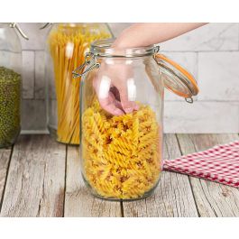 La Mediterranea Tarro Hermético de Vidrio con Cierre Clip, 2000 ml (6 Unidades)