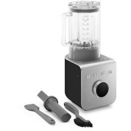 Smeg BLC01BLMEU Batidora de vaso Performance, 1400W, Picahielos, Función Pulso, 9 Velocidades, Negro