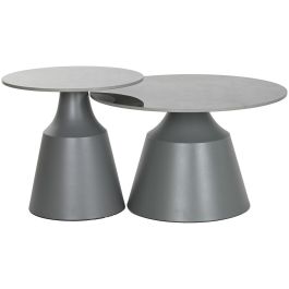 Mesita Auxiliar Moderno DKD Home Decor Gris 70 x 43 x 70 cm Set de 2