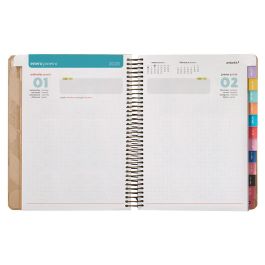 Agenda Espiral Antartik Pattern A5+ 2025 Dia Pagina Color Rosa Nude Papel 80 gr