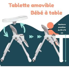 Trona multiposición - BAMBISOL - Reclinable - Hasta 3 años - Beige / Blanco Trona multiposición - BAMBISOL - Reclinable - Hasta 3 años - Beige / Blanco
