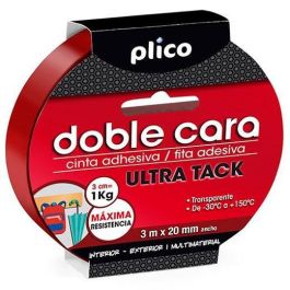 Plico Cinta Adhesiva Transparente Doble Cara Ultra Tack, Rollo 20mm x 3m, para Multimateriales Precio: 8.49999953. SKU: S8415633