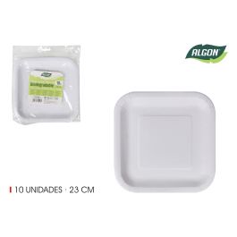Set de 10 Platos Cuadrados de Cartón Natural 23 cm Algon (36 Cajas) Precio: 20.50000029. SKU: B18BENSCMT