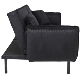 Home Deco Factory Sofá-Cama Giulia Negro, Tapizado Poliéster Aterciopelado, Estructura Madera Eucaliptus, Sofá 198x83cm, Cama 171x109cm Home Deco Factory Sofá-Cama Giulia Negro, Tapizado Poliéster Aterciopelado, Estructura Madera Eucaliptus, Sofá 198x83cm, Cama 171x109cm