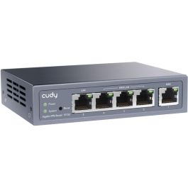 Cudy Router VPN Multi-WAN Gigabit, Puertos Ethernet RJ-45, Soporte IPSec, PPTP, L2TP, OpenVPN, WireGuard, Zerotier, Cortafuegos, Gris