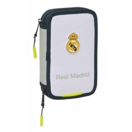 Safta Plumier Doble Real Madrid Equipo 25/26 Pequeño 29 Piezas Estuche Escolar 12,5x19,5x4 cm
