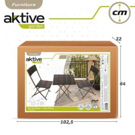Conjunto de mesa cuadrada plegable (60x72 cm) + 2 sillas de ratán (44x83,5 cm) aktive Conjunto de mesa cuadrada plegable (60x72 cm) + 2 sillas de ratán (44x83,5 cm) aktive