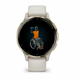 Garmin AAAAL87491 Reloj inteligente con GPS Venu 3S, 30,4 mm (1,2"), acero dorado suave, caja marfil, correa silicona marfil