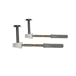 Edm Juego de 2 tornillos de sujeción lateral para cisterna, acero inoxidable, 8 cm, color cromado