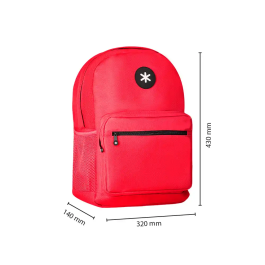 Antartik Mochila Escolar Roja 320x140x430 mm con Bolsillo Portátil 15.6" y Múltiples Bolsillos