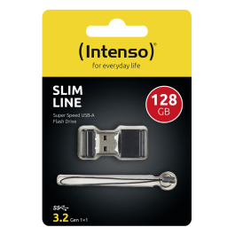 Intenso 3532491 Memoria USB Slim Line 128GB USB-A 3.2 Gen 1 (5 Gbit/s) hasta 100 MB/s Lectura Compacta