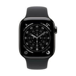 Apple Watch S11 GPS + Cellular Titanium Slate Case Black Sport Band M/L Smartwatch