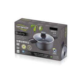 San Ignacio Cacerola SG 6425 Bistro Grey Ø20x10 cm Inducción Aluminio Fundido Tapa Mango Gris