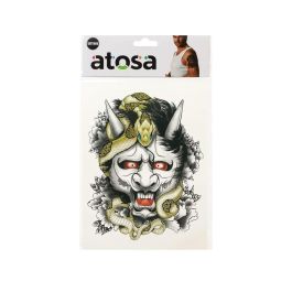 Tatuaje Temporal Demonio Japonés con Serpientes - Misticismo y Fuerza para Disfraces de Samurái Oscuro, Cosplay y Halloween