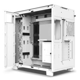 NZXT H9 All white Midi Tower Blanco CM-H91FW-01 - Torre PC con Vidrio Templado, Gestión de Cables, Iluminación RGB