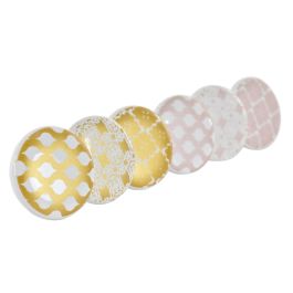 DKD Home Decor Pomo Tirador Árabe Decorativo Hecho a Mano Rosa Dorado de Gres y Metal 4x2.5x4cm (24 Unidades)