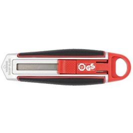 WEDO 78 830 Cúter de Seguridad con Cuchilla Larga Retráctil Intercambiable de Acero Inoxidable 60x19mm Negro/Rojo