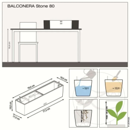 Lechuza BALCONERA Stone 80 LEC4008789156617 Jardinera TODO EN UNO Beige