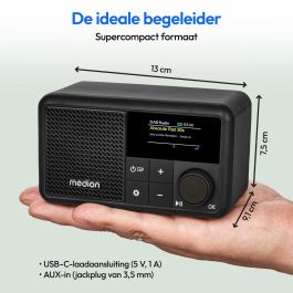 Medion AAAPC79485 Mini Radio Digital DAB/FM Portátil - Mono 2W RMS - Negro
