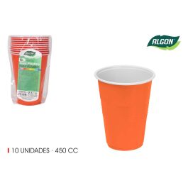 Set de 10 Vasos Bicolor Naranja y Blanco 450 ml Algon (48 Unidades) Precio: 33.68999975. SKU: B1DG9VAM36