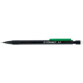 Portaminas Q-Connect 0,7 mm Con 3 Minas Cuerpo Negro Con Clip Verde 10 unidades