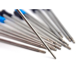 Q-connect Recambio Bolígrafo Tipo Cross, Azul, Cuerpo Metálico, Punta de Bola, Trazo 0.5 mm