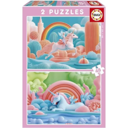 Educa Puzzle Unicornios Mágicos 1747715969259 - 2x48 Piezas Temática Fantasía Niños 4+ Años Precio: 20.9500005. SKU: B1E4Y5M3CS