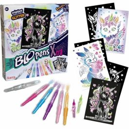 Lansay LAN3181860243206 Blopens Criaturas Brillantes con 6 Plantillas para Niños a partir de 6 Años